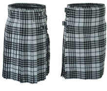 Load image into Gallery viewer, Men's 8 Yard Scottish Tartan Highland Wedding Kilt Hamilton Grey Grey Wash