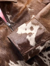 Load image into Gallery viewer, Genuine Cowhide Leather Coat for Women | Natural Hair-On Cow Skin Fashion Jacket