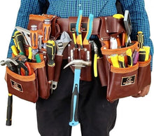Load image into Gallery viewer, Leather Tool Belt Carpenter Electrician Tool Pouch Framer Construction Bag 33Pro