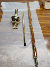 Load image into Gallery viewer, DRUM MAJOR MACE/STAVE EMBOSSED Head Mace Stick, Band Mace, 24 K Gold Plated