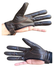 Load image into Gallery viewer, TRADITIONAL ARCHER GLOVE TOP QUALITY GLOVE 100% REAL LEATHER CHOCLATE