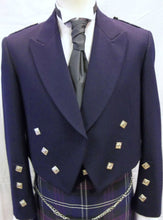 Load image into Gallery viewer, 100% Blazer-Blend WOOL Black Prince Charlie Jacket & waistcoat Vest- Kilt Jacket