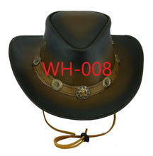 Load image into Gallery viewer, Genuine Leather Cowboy Western Hat Unisex Cowboy Adult Brown Black hat
