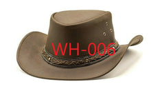 Load image into Gallery viewer, Genuine Leather Cowboy Western Hat Unisex Cowboy Adult Brown Black hat