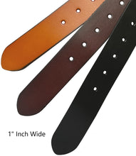 Load image into Gallery viewer, Heavy Duty Leather Belt 1" -2.5cm Wide One Piece Leather