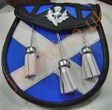 Load image into Gallery viewer, Scottish Kilt Leather Sporran Multi Design with Free Leather Belt Chain