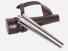 Load image into Gallery viewer, Fox Hunting Baton Flask Stainless Steel Saddle Hip Flask with Leather Case