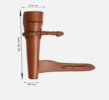 Load image into Gallery viewer, Fox Hunting Baton Flask Stainless Steel Saddle Hip Flask with Leather Case