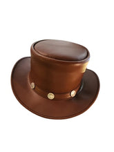 Load image into Gallery viewer, Genuine Leather Cowboy Western Hat Unisex Cowboy Adult Brown Black hat