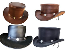 Load image into Gallery viewer, Genuine Leather Cowboy Western Hat Unisex Cowboy Adult Brown Black hat