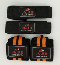 Load image into Gallery viewer, 2 Pairs Weight Lifting Wrist Wraps, Weightlifting Gym Workout Training Straps
