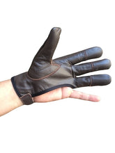Load image into Gallery viewer, TRADITIONAL ARCHER GLOVE TOP QUALITY GLOVE 100% REAL LEATHER CHOCLATE