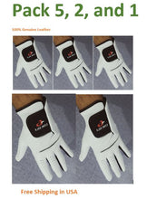Load image into Gallery viewer, Golf Gloves All Weather 1-2-5 Pack Golf Gloves Value Pack 100% cabretta leather