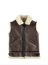 Load image into Gallery viewer, Fur‑Trimmed Leather Vest Men’s Shearling Biker Style Luxury Winter State