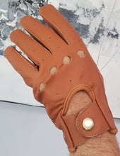 Load image into Gallery viewer, Unisex thin unlined Police holes Car Driving Fashion Sheep 100% Leather Gloves