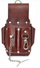 Load image into Gallery viewer, Leather Pouch Heavy Duty Tool 5 Pocket Electrician Carpenters Tool Pouch