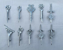 Load image into Gallery viewer, Scottish Kit Pins Various Design Chrome Finish 4" Highland Celtic Pin