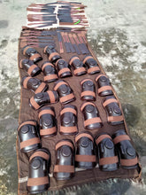 Load image into Gallery viewer, 3 or 2 Strap Polo & Ridding Knee Guards-Leather and Padded 100% Real Leather Guards