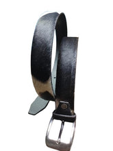 Load image into Gallery viewer, Real Cowhide Hair-On Genuine Leather Belt Unisex with Metal Buckle Cowboy Style