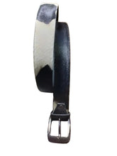 Load image into Gallery viewer, Real Cowhide Hair-On Genuine Leather Belt Unisex with Metal Buckle Cowboy Style
