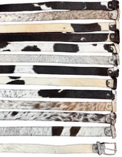 Load image into Gallery viewer, Real Cowhide Hair-On Genuine Leather Belt Unisex with Metal Buckle Cowboy Style