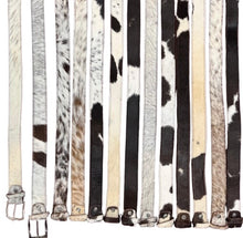 Load image into Gallery viewer, Real Cowhide Hair-On Genuine Leather Belt Unisex with Metal Buckle Cowboy Style