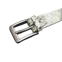 Load image into Gallery viewer, Real Cowhide Hair-On Genuine Leather Belt Unisex with Metal Buckle Cowboy Style