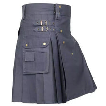 Load image into Gallery viewer, Men Scottish Fashionable Utility Kilt For Men's 100% Cotton Cargo Pockets Kilt