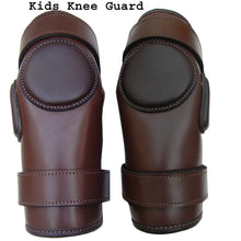 Load image into Gallery viewer, 3 or 2 Strap Polo & Ridding Knee Guards-Leather and Padded 100% Real Leather Guards