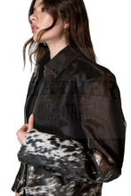 Load image into Gallery viewer, Genuine Cowhide Leather Coat for Women | Natural Hair-On Cow Skin Fashion Jacket HO-002