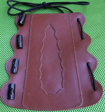 Load image into Gallery viewer, Archery Bone Buttons arm guard leather 100% Real Bone Buttons ARCHERS ARM BRACER