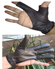 Load image into Gallery viewer, TRADITIONAL ARCHERY SHOOTING LEATHER GLOVE TOP QUALITY GLOVE 100% REAL LEATHER