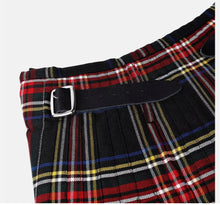 Load image into Gallery viewer, Men's 8 Yard Scottish Tartan Highland Wedding Kilt Black Stewart