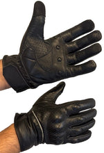 Load image into Gallery viewer, Men's Real Genuine Leather Cruiser Motorcycle Racing Knuckle Protection Gloves