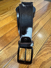 Load image into Gallery viewer, Real Cowhide Hair-On Genuine Leather Belt Unisex with Metal Buckle Cowboy Style