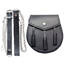 Load image into Gallery viewer, Scottish Kilt Leather Sporran Multi Design with Free Leather Belt Chain
