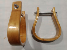 Load image into Gallery viewer, Handmade Horse Riding Wooden Stirrups Leather Covered Saddle Stirrups USA Stock