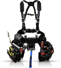 Load image into Gallery viewer, 100% Genuine Full Grain Leather Tool Belt Pouch Bag Suspender hamber Holder