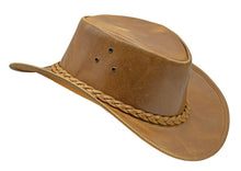 Load image into Gallery viewer, Genuine Leather Cowboy Western Hat Unisex Cowboy Adult Brown Black hat
