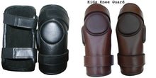 Load image into Gallery viewer, 3 or 2 Strap Polo & Ridding Knee Guards-Leather and Padded 100% Real Leather Guards