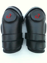 Load image into Gallery viewer, 3 or 2 Strap Polo & Ridding Knee Guards-Leather and Padded 100% Real Leather Guards