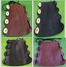 Load image into Gallery viewer, Archery Bone Buttons arm guard leather 100% Real Bone Buttons ARCHERS ARM BRACER