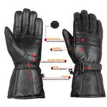 Load image into Gallery viewer, Mens Winter Thermal Lining Motorbike Motorcycle Genuine Leather Thinsulat Gloves