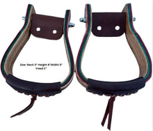 Load image into Gallery viewer, Handmade Horse Riding Wooden Stirrups Leather Covered Saddle Stirrups USA Stock