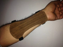 Load image into Gallery viewer, Archery Suede Arm Guard Unisex Size 19cm Long x 8cm 2 Straps- Hunting Arm Guard