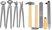 Load image into Gallery viewer, 9 items Heavy Duty Professional Horse Care Farrier Hoof Clincher Tool Kit RASP