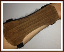Load image into Gallery viewer, Archery Suede Arm Guard Unisex Size 19cm Long x 8cm 2 Straps- Hunting Arm Guard