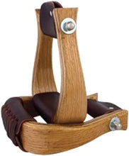 Load image into Gallery viewer, Handmade Horse Riding Wooden Stirrups Leather Covered Saddle Stirrups USA Stock