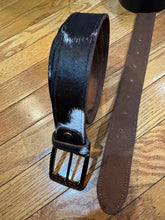 Load image into Gallery viewer, Real Cowhide Hair-On Genuine Leather Belt Unisex with Metal Buckle Cowboy Style