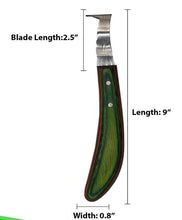 Load image into Gallery viewer, Loop Hoof Knife Sharpened Stainless Steel Blade and Sheet Handle with Hoof Pick